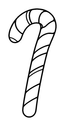 Candy Cane Colouring Page (Kids, Standard)