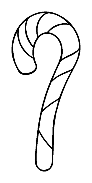 Candy Cane colouring page — free printable for toddlers