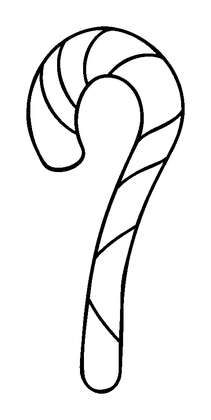 Candy Cane Colouring Page (Toddler, Bold & Easy)