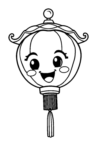 Chinese Lantern colouring page — free printable for kids