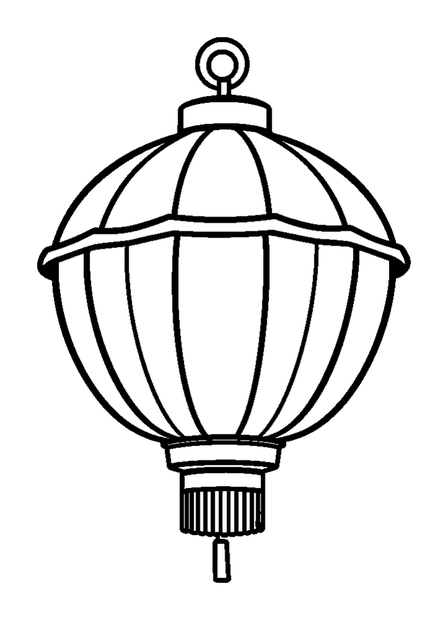 Chinese Lantern colouring page — free printable for kids