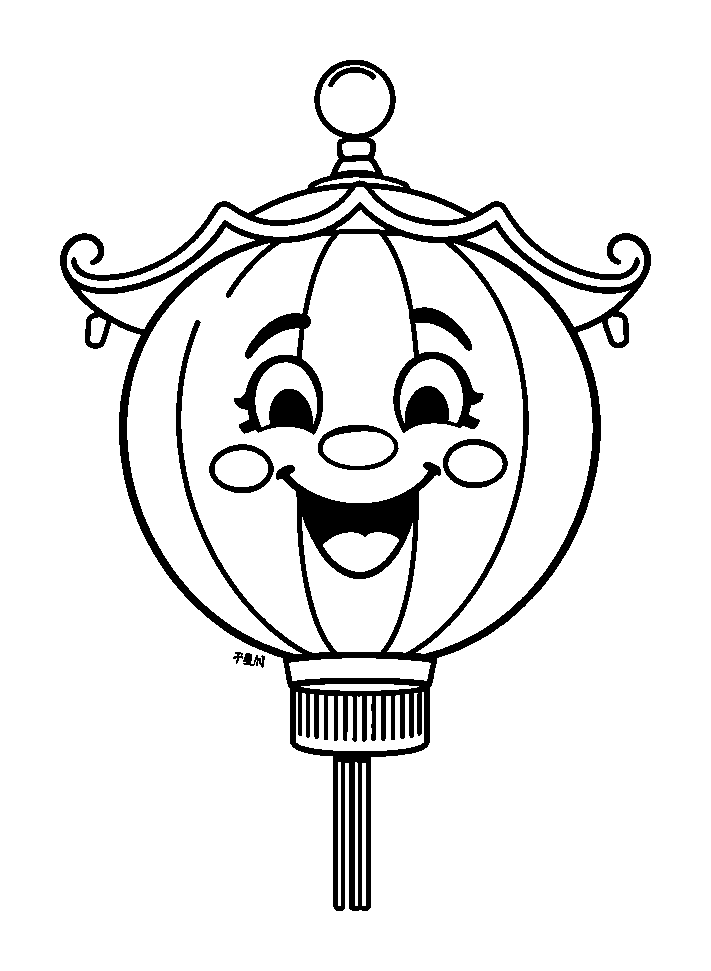 Chinese Lantern colouring page — free printable for kids