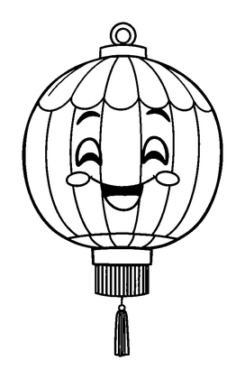 Chinese Lantern Colouring Page (Toddler, Bold & Easy)