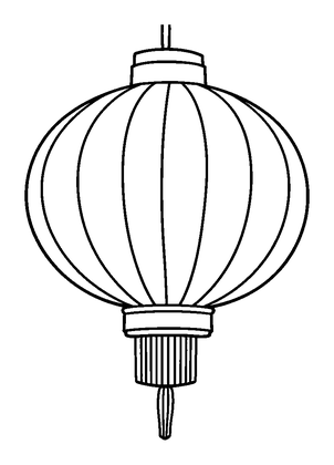 Chinese Lantern Colouring Page (Toddler, Bold & Easy)