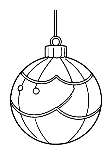 Christmas Bauble colouring page — free printable for kids