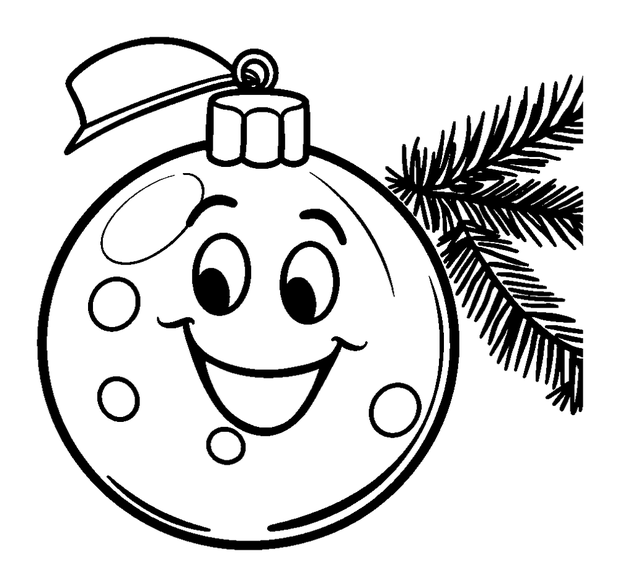 Christmas Bauble colouring page — free printable for toddlers