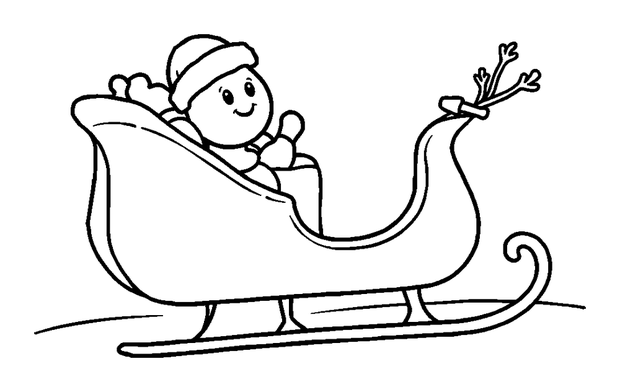 Christmas Sleigh Delivery colouring page — free printable for kids