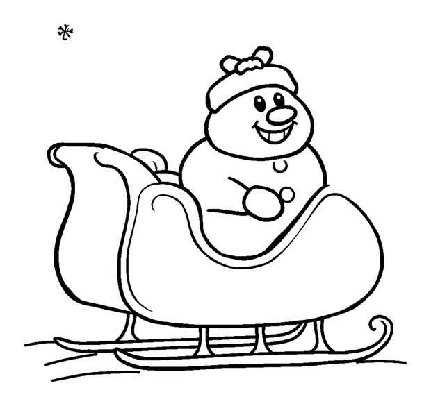 Christmas Sleigh Delivery colouring page — free printable for toddlers