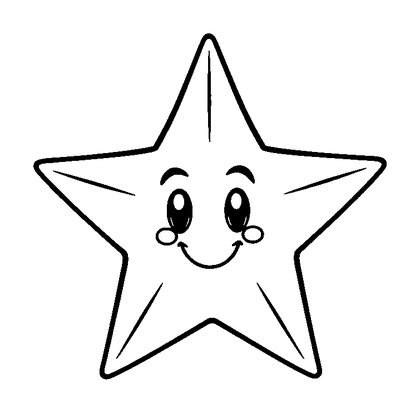 Christmas Star Colouring Page (Kids, Bold & Easy)