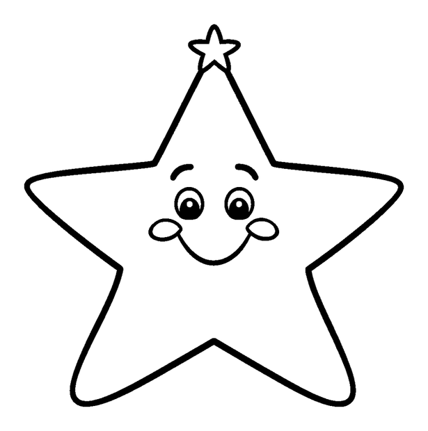 Christmas Star colouring page — free printable for toddlers