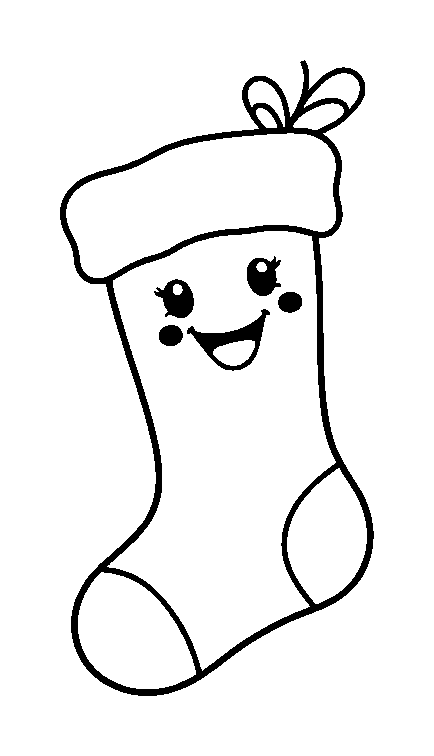 Christmas Stocking colouring page — free printable for kids