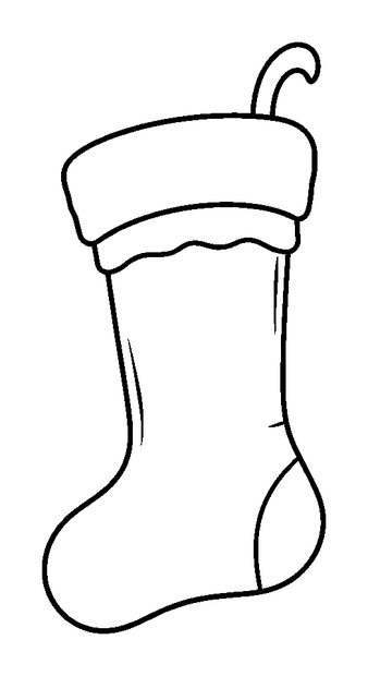 Christmas Stocking colouring page — free printable for kids