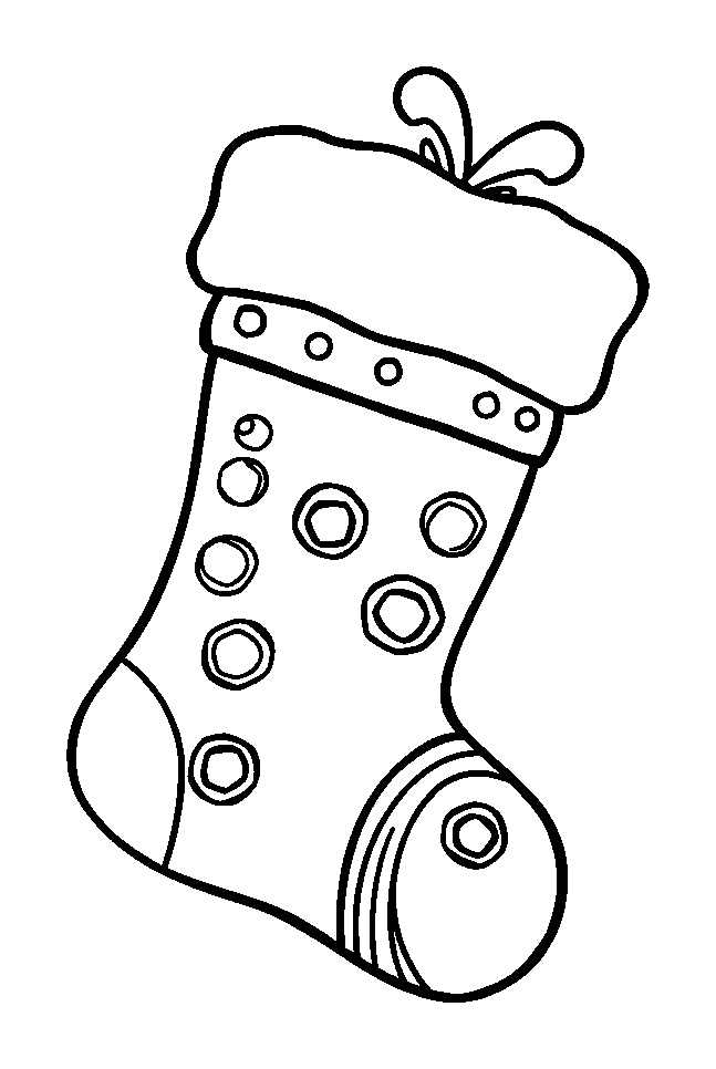 Christmas Stocking colouring page — free printable for toddlers