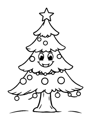 Christmas Tree Colouring Page (Kids, Bold & Easy)