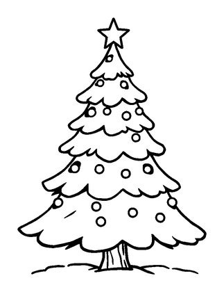 Christmas Tree Colouring Page (Kids, Bold & Easy)