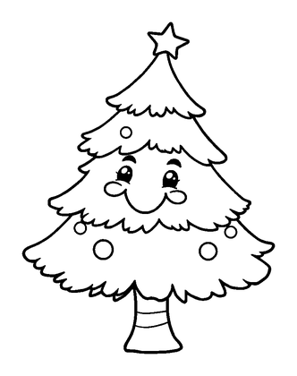 Christmas Tree Colouring Page (Kids, Standard)