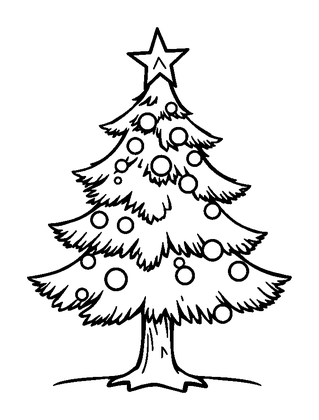 Christmas Tree Colouring Page (Kids, Standard)