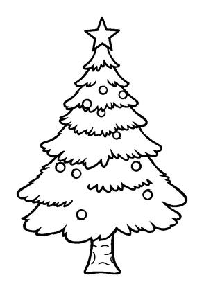 Christmas Tree Colouring Page (Toddler, Bold & Easy)