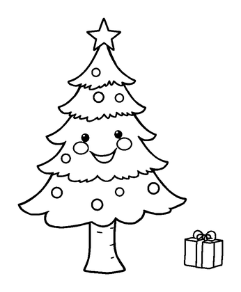 Christmas Tree Colouring Page (Toddler, Standard)