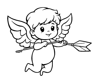 Cupid Arrow Colouring Page (Kids, Bold & Easy)