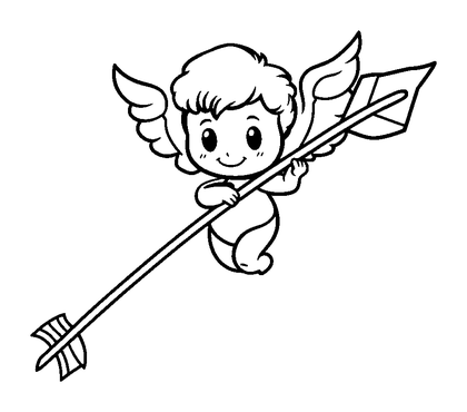 Cupid Arrow Colouring Page (Kids, Standard)