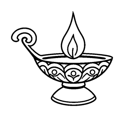 Diwali Lamp Colouring Page (Kids, Bold & Easy)