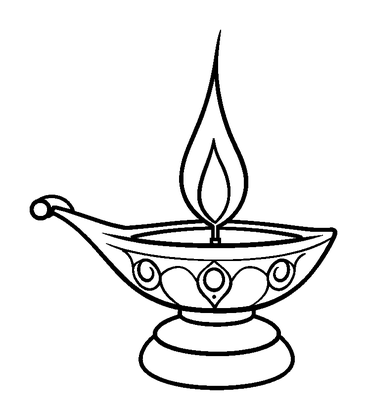 Diwali Lamp Colouring Page (Kids, Standard)
