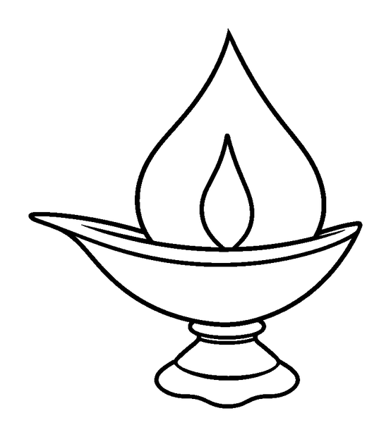 Diwali Lamp colouring page — free printable for toddlers