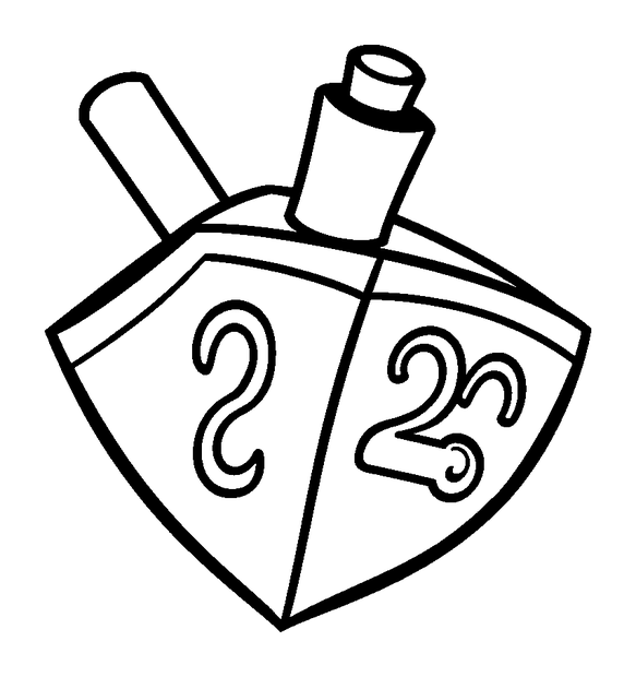 Dreidel colouring page — free printable for kids