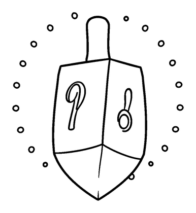 Dreidel Colouring Page (Toddler, Bold & Easy)