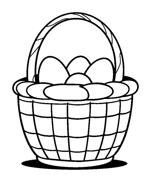 Easter Basket colouring page — free printable for kids