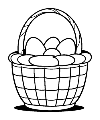 Easter Basket Colouring Page (Kids, Bold & Easy)