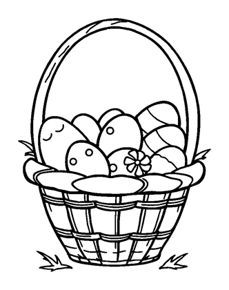 Easter Basket Colouring Page (Kids, Standard)