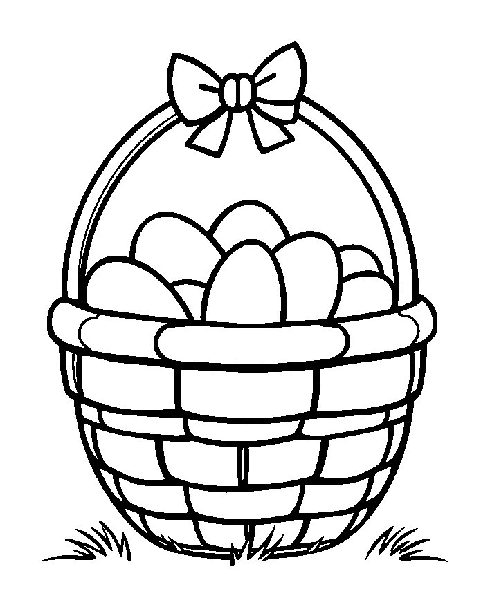 Easter Basket colouring page — free printable for toddlers