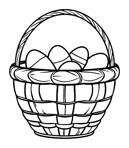 Easter Basket colouring page — free printable for toddlers
