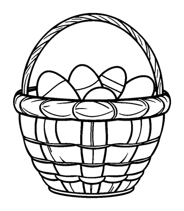 Easter Basket Colouring Page (Toddler, Bold & Easy)