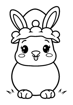 Easter Bonnet Colouring Page (Kids, Bold & Easy)