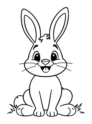 Easter Bunny Colouring Page (Kids, Bold & Easy)