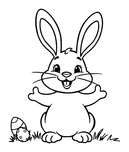 Easter Bunny colouring page — free printable for kids