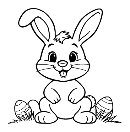 Easter Bunny Colouring Page (Kids, Standard)