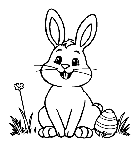 Easter Bunny colouring page — free printable for kids