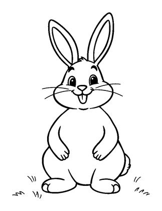Easter Bunny Colouring Page (Toddler, Bold & Easy)