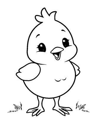 Easter Chick Colouring Page (Kids, Bold & Easy)