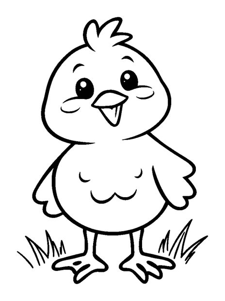 Easter Chick colouring page — free printable for kids