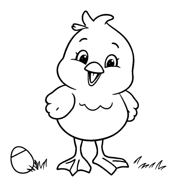 Easter Chick colouring page — free printable for kids