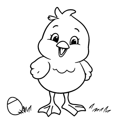 Easter Chick Colouring Page (Kids, Standard)