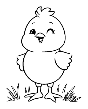 Easter Chick Colouring Page (Toddler, Bold & Easy)