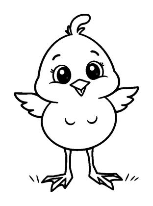 Easter Chick Colouring Page (Toddler, Bold & Easy)