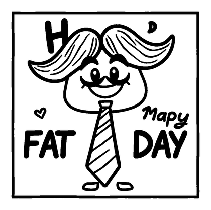Fathers Day Tie Colouring Page (Kids, Standard)