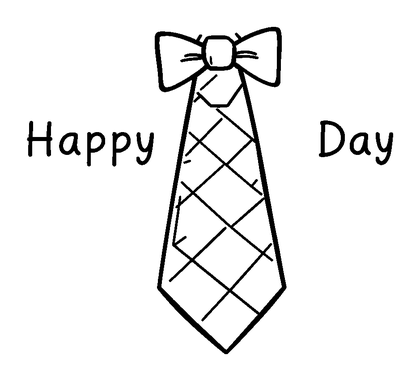 Fathers Day Tie Colouring Page (Toddler, Bold & Easy)